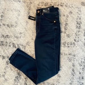 Express skinny super high rise dark jeans 0S